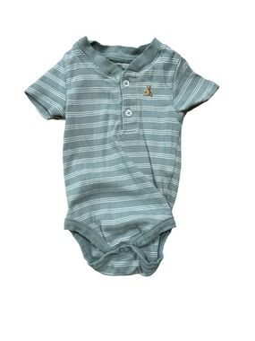 GAP Green Stripe Short-Sleeve One-Piece Bodysuit